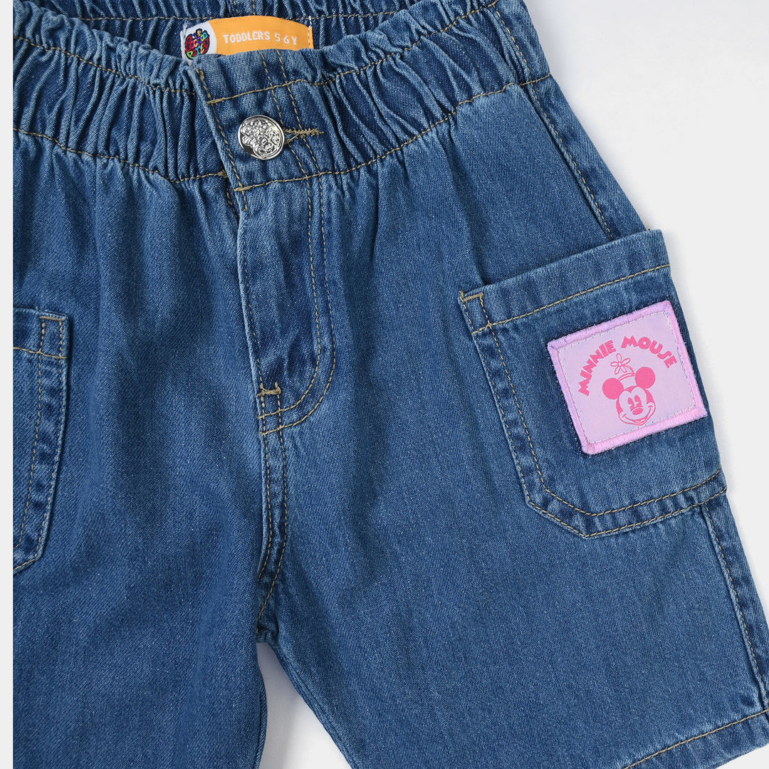 GIRLS DENIM SHORT Character-Mid Blue