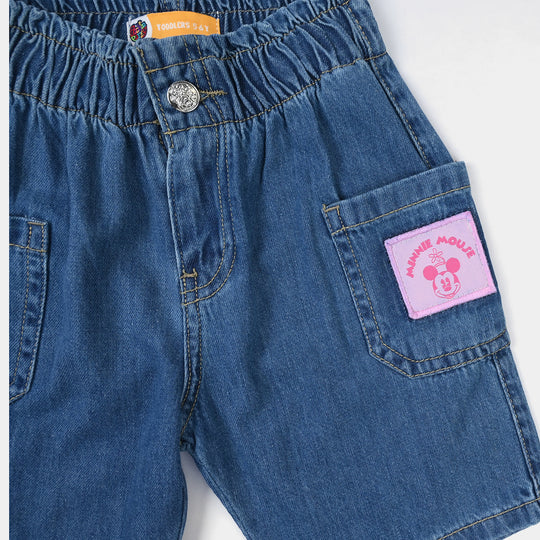 GIRLS DENIM SHORT Character-Mid Blue