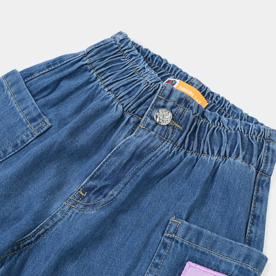 GIRLS DENIM SHORT Character-Mid Blue