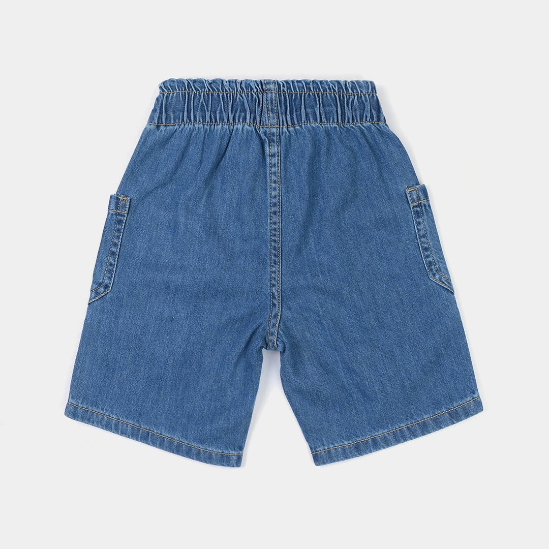 GIRLS DENIM SHORT Character-Mid Blue