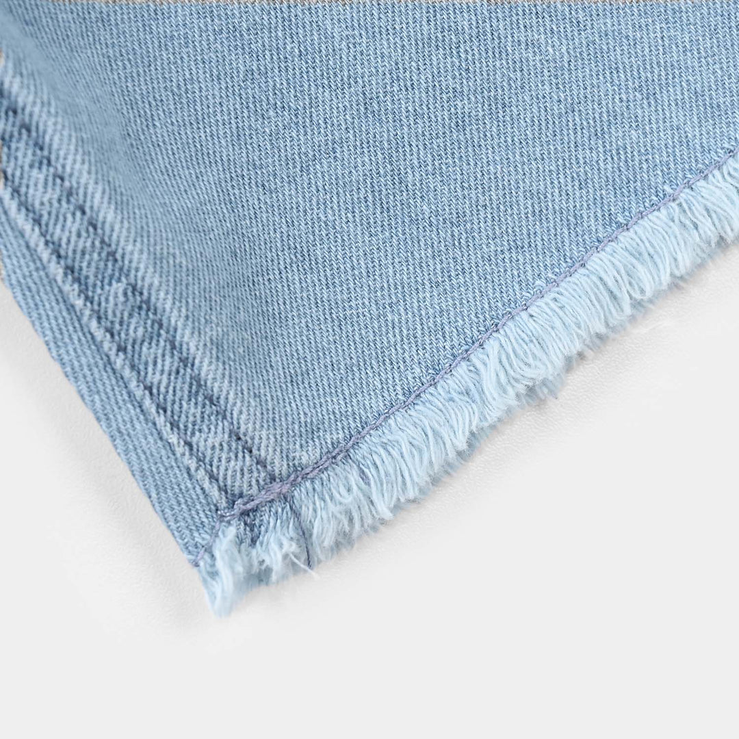 Girls Denim Rigid Shorts - Light Blue