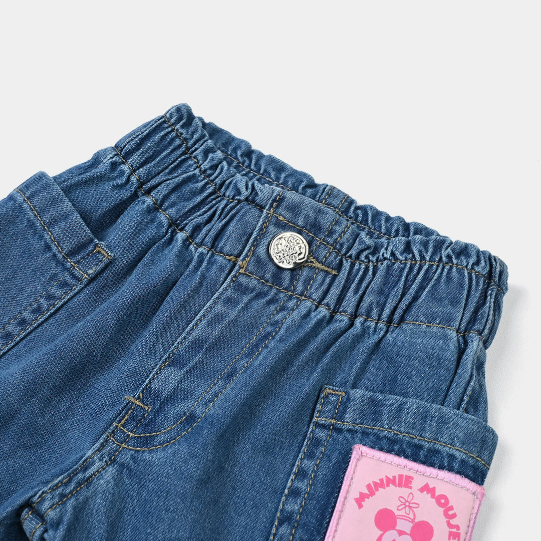 Infant Girls Denim Shorts Character - Mid Blue