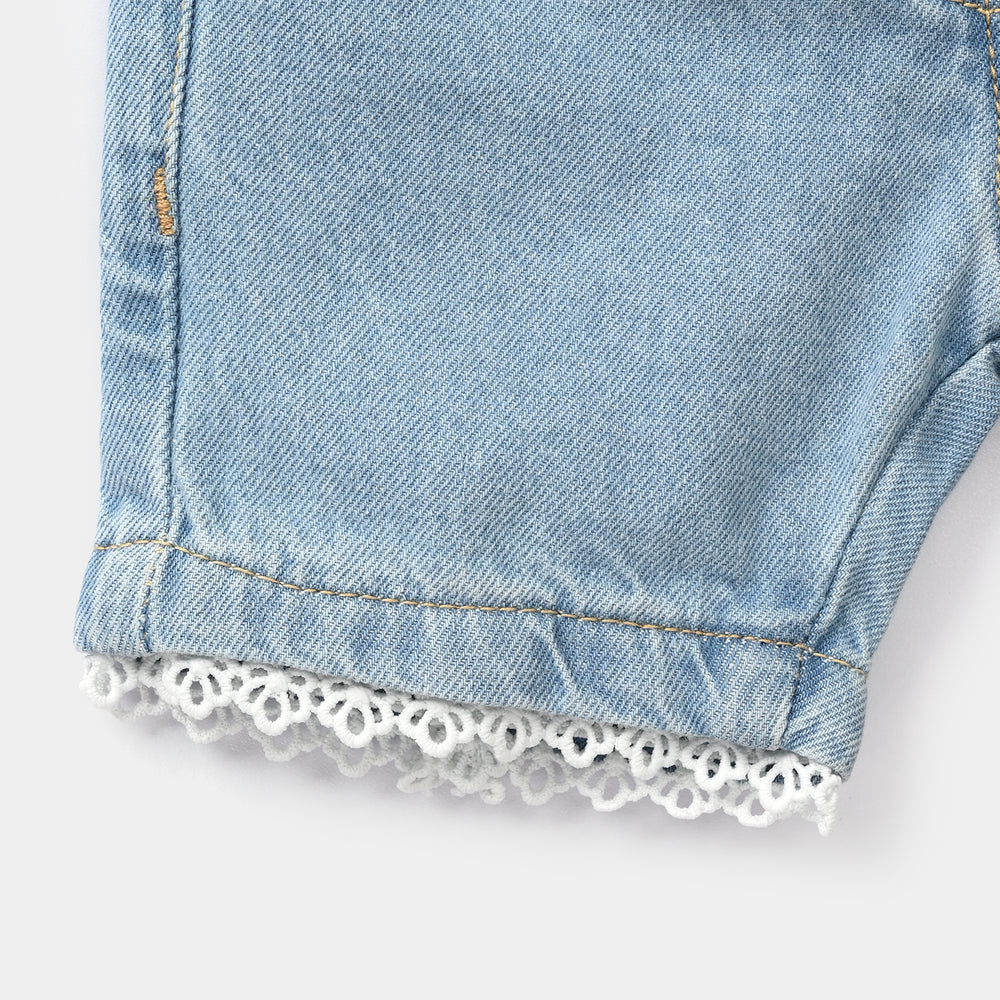Infant Girls Denim Rigid Short - Light Blue