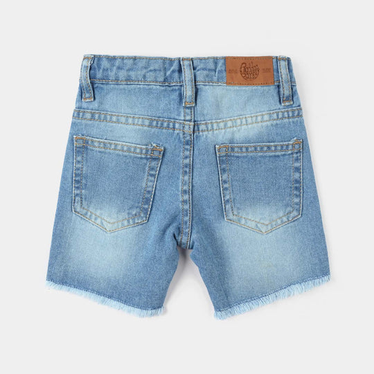 Infant Girls Denim rigid SHORT STITCH-Mid Blue