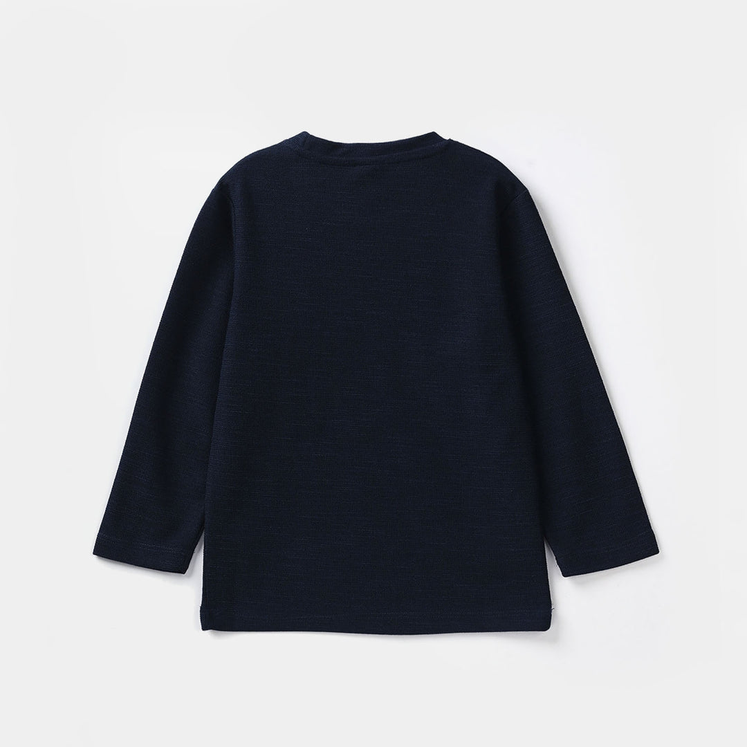 Boys Jacquard T-Shirt-NAVY