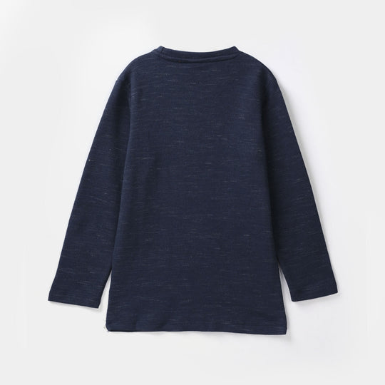 Boys Jacquard T-Shirt-NAVY