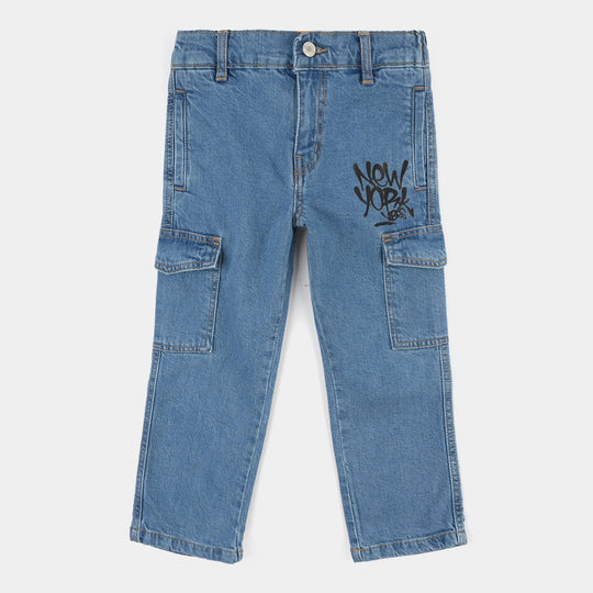 Boys Denim Viscos Pant NEWYORK-Mid Blue