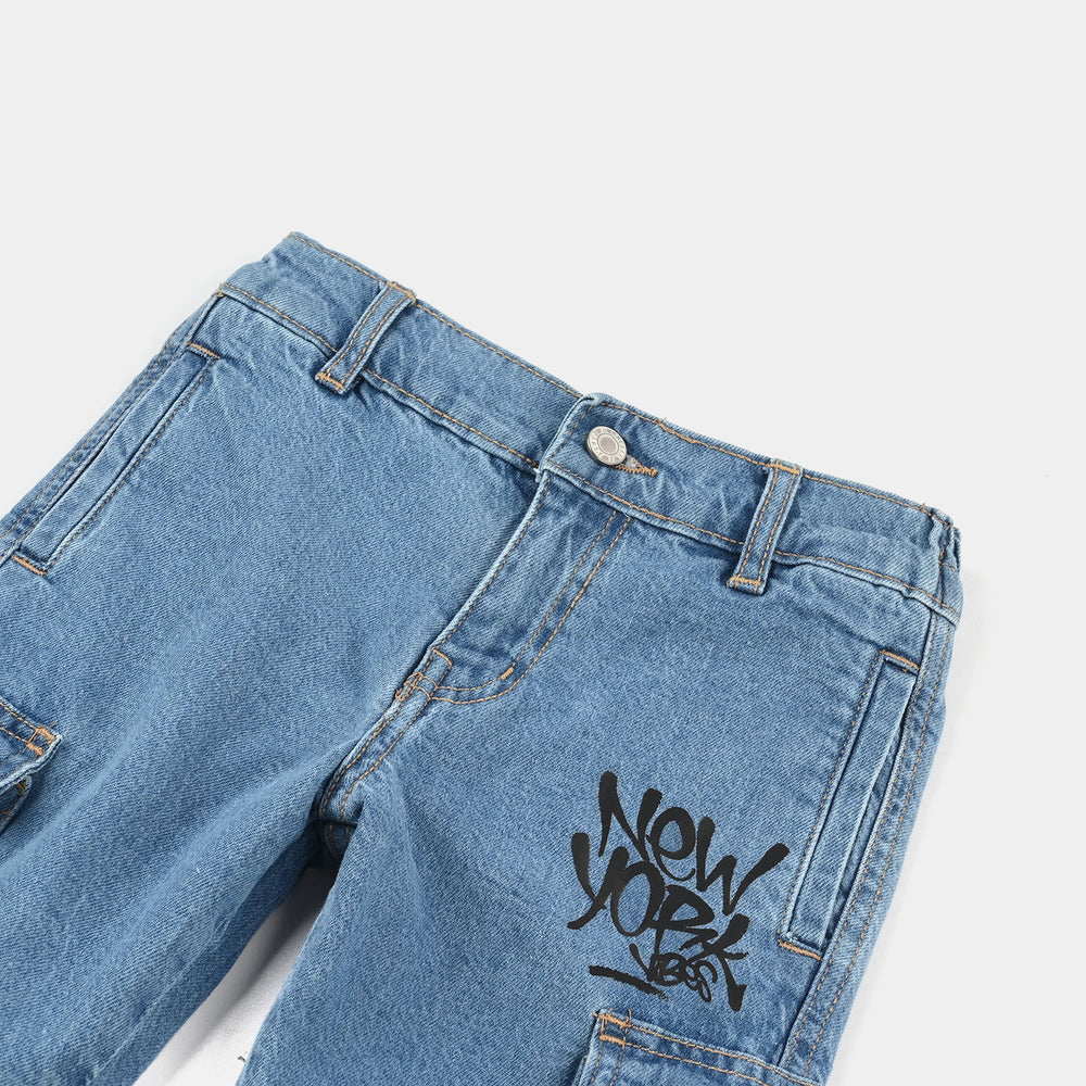 Boys Denim Viscos Pant NEWYORK-Mid Blue