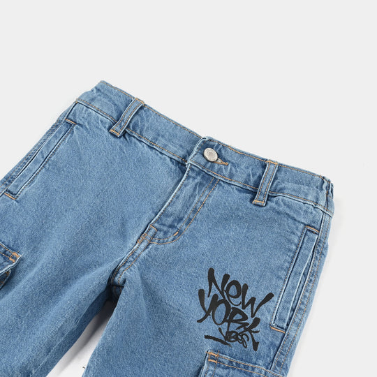 Boys Denim Viscos Pant NEWYORK-Mid Blue