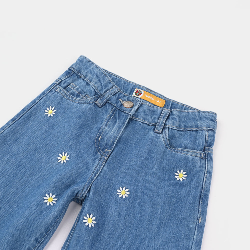 Girls Denim Viscose Pants (Lily) - Mid Blue