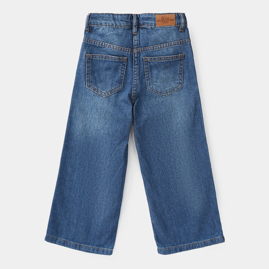 Girls Denim Viscose Pants (Pearl) - Dark Blue