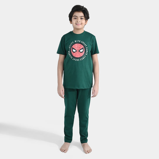 Boys PC Jersey Night Suit Character - Green