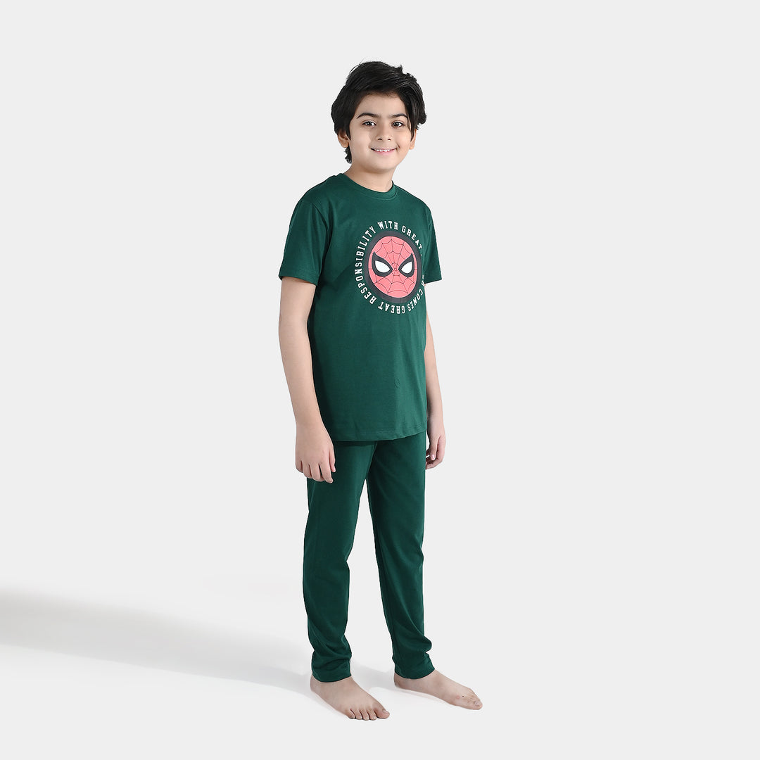 Boys PC Jersey Night Suit Character - Green