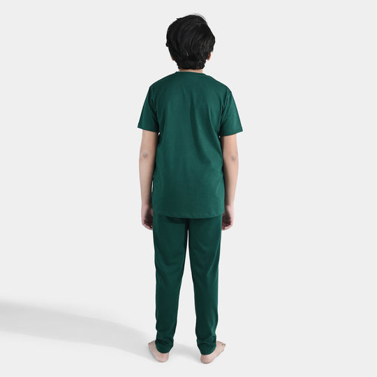 Boys PC Jersey Night Suit Character - Green