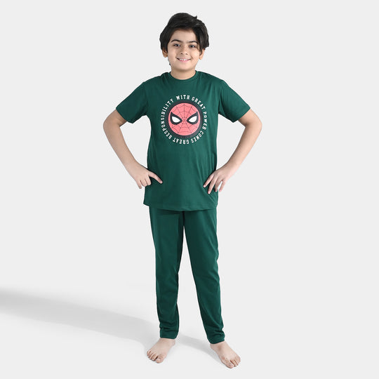 Boys PC Jersey Night Suit Character - Green