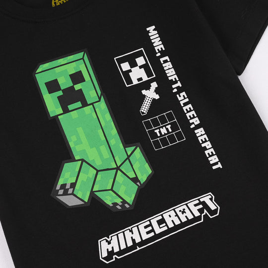 Boys PC Jersey Night Suit-Jet Black