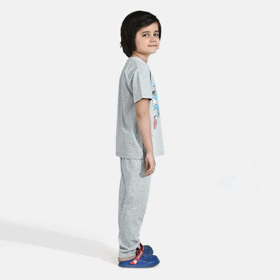 Boys PC Jersey Night Suit Character - Grey