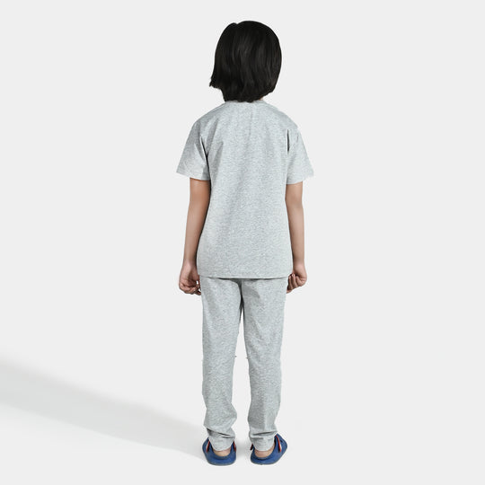 Boys PC Jersey Night Suit Character - Grey