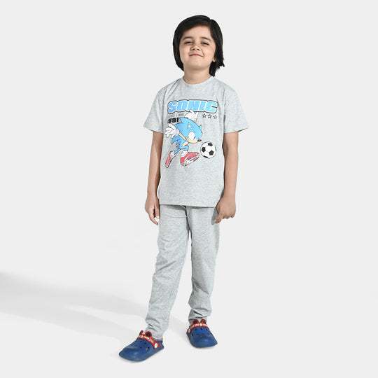 Boys PC Jersey Night Suit Character - Grey