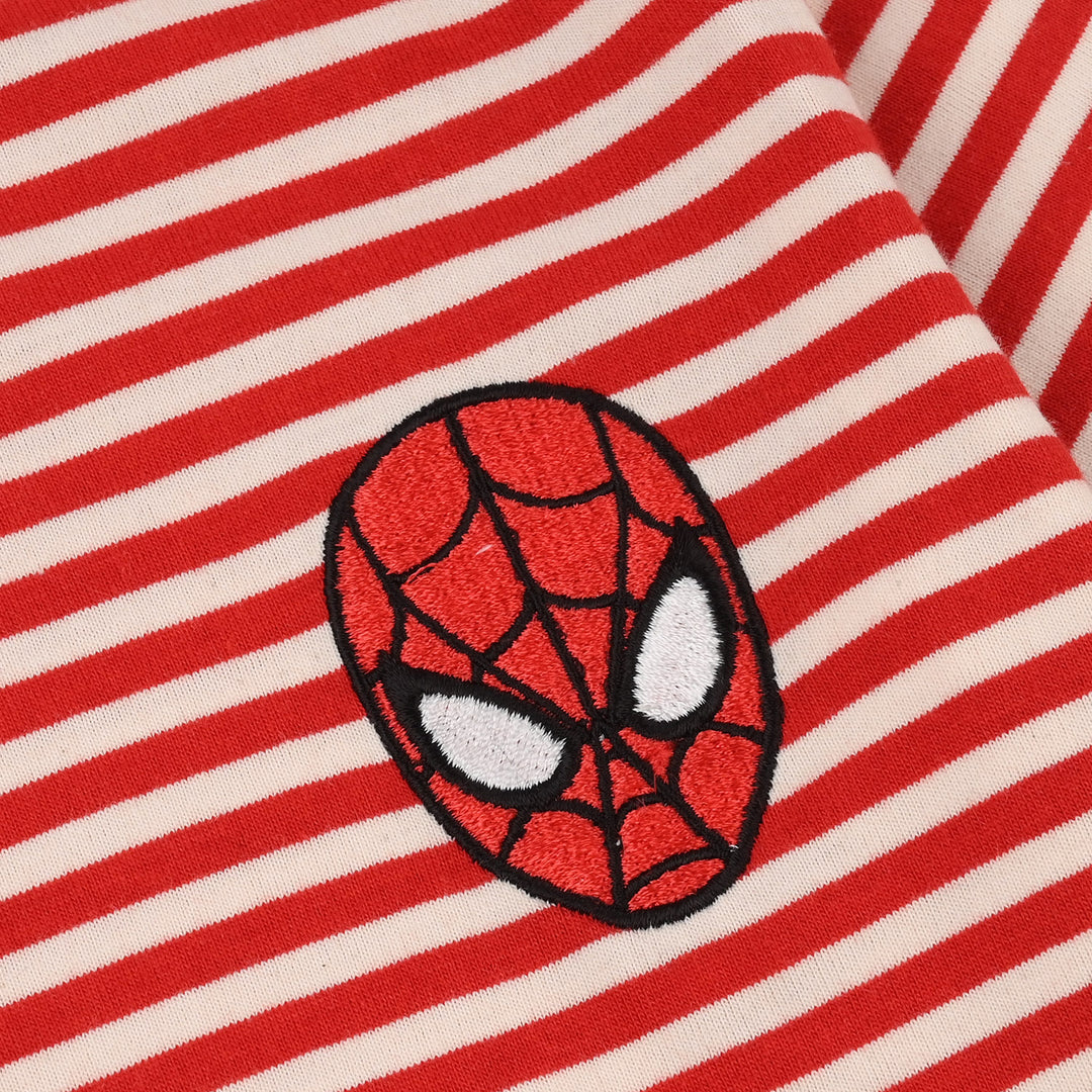 Boys PC Jersey Night Suit - White/Red