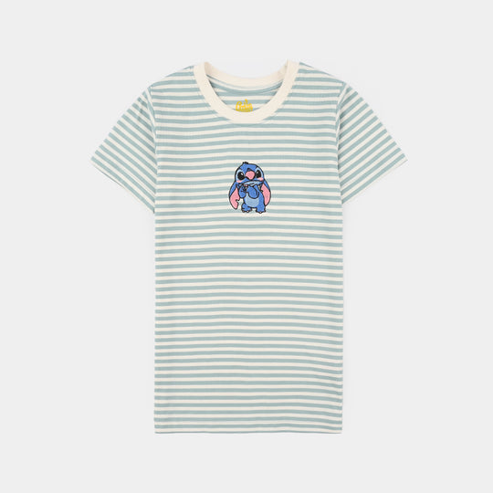 Girls PC Jersey Night Suit STITCH-Blue.Glass