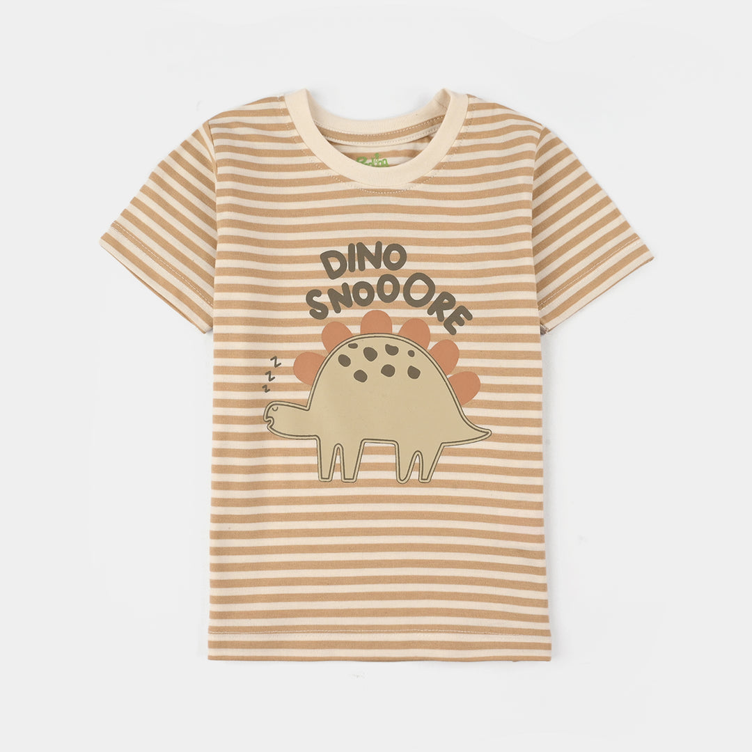 Infant Boys PC Jersey Night Suit DINO-Warm.Sand