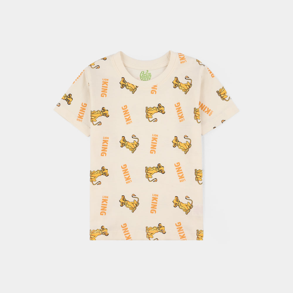 Infant Boys PC Jersey Night Suit LION KING-Off.White