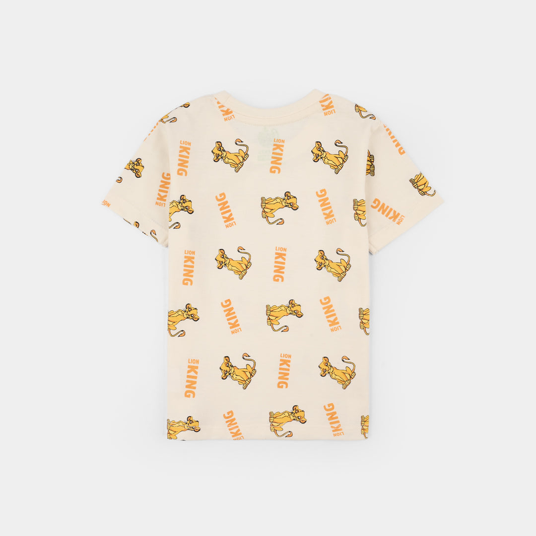 Infant Boys PC Jersey Night Suit LION KING-Off.White