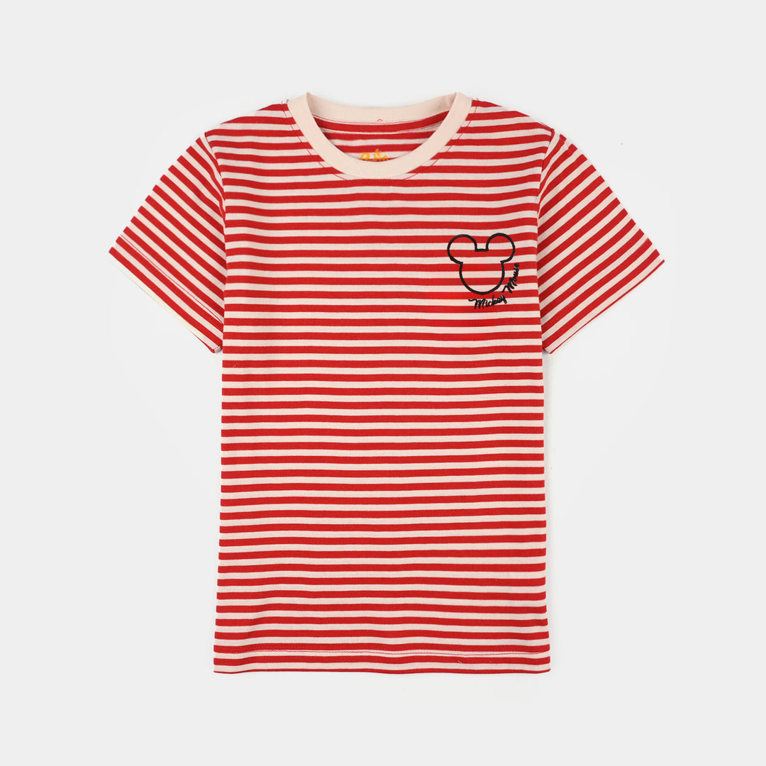 Infant Boys PC Jersey Night Suit - White/Red