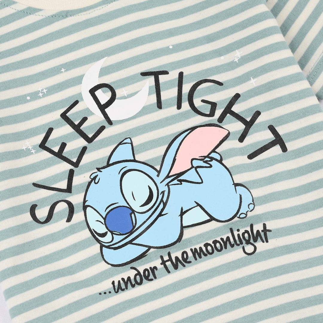 Infant Girls PC Jersey Night Suit SLEEP TIGHT-Blue.Glass