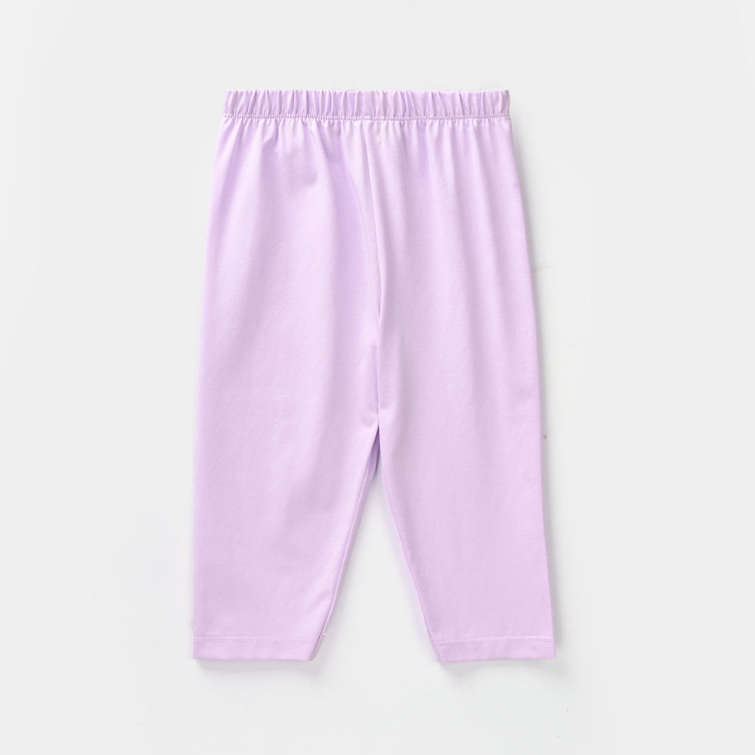 Infant Girls Poly Cotton Jersey Night Suit -Purple