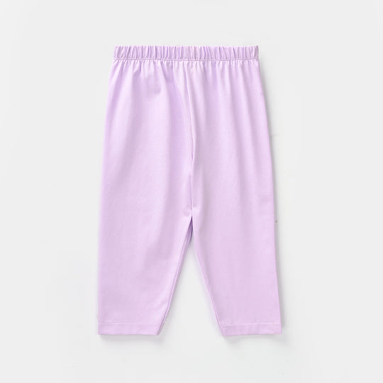 Infant Girls Poly Cotton Jersey Night Suit -Purple