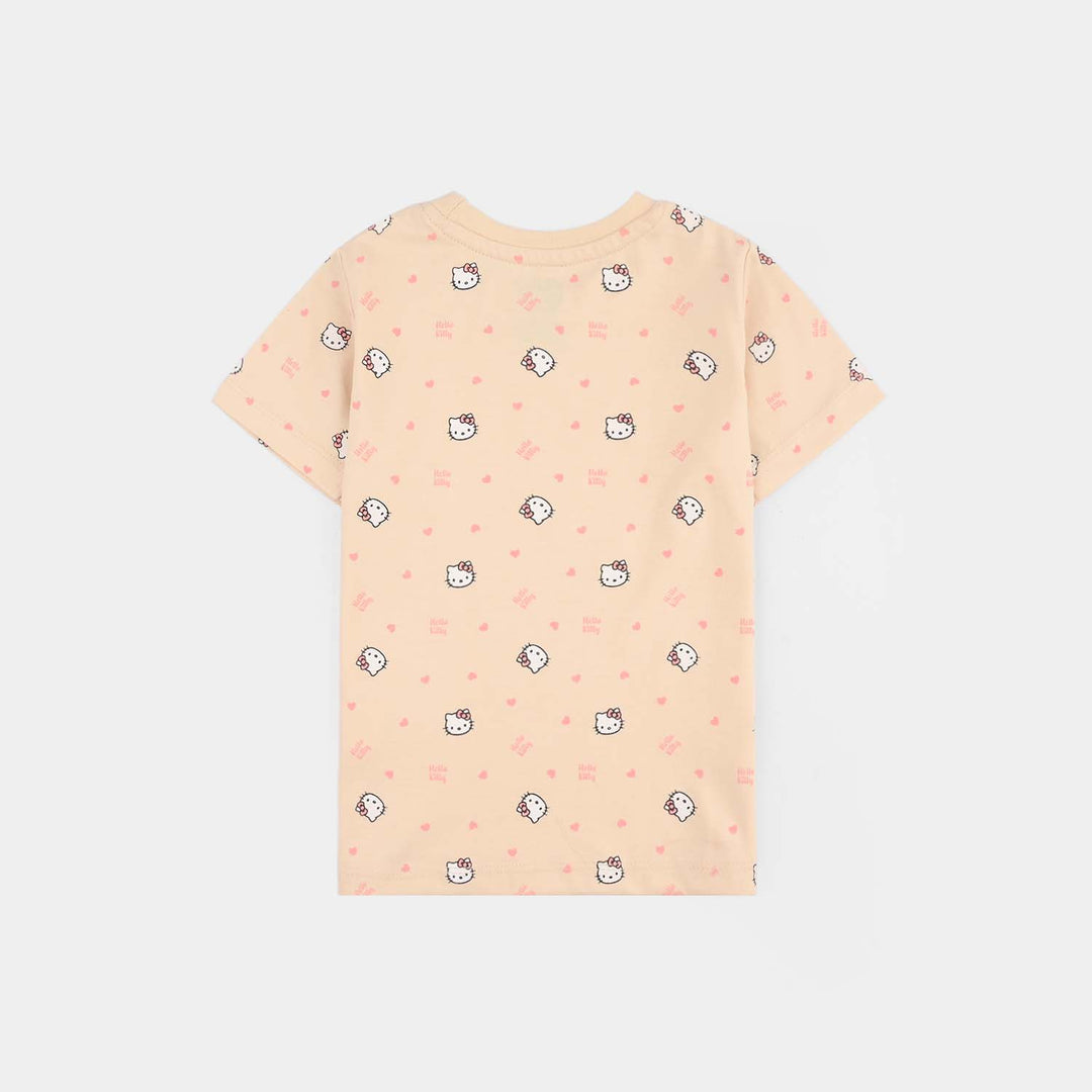 Infant Girls PC Jersey Night Suit (Character) - Sand