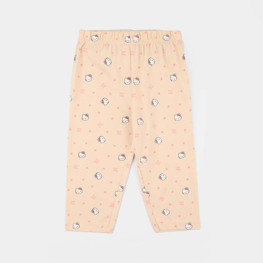 Infant Girls PC Jersey Night Suit (Character) - Sand