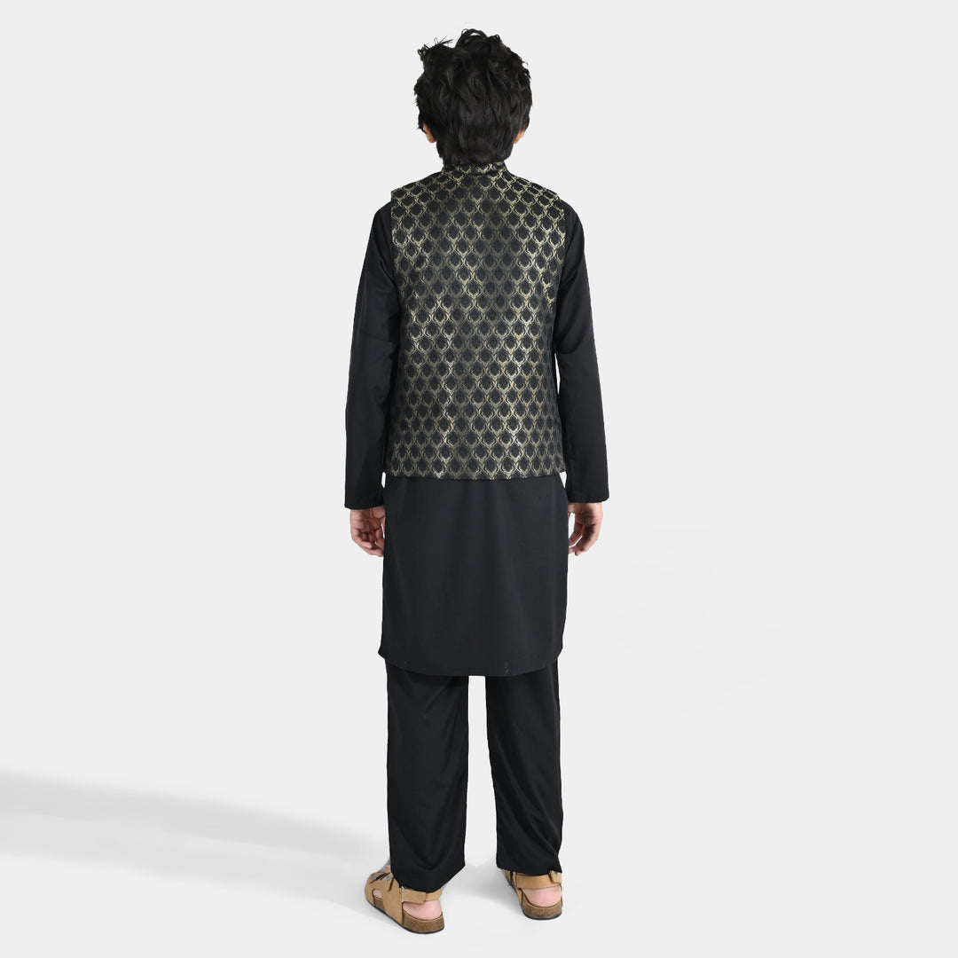 Boys Poly Viscose 3 Piece Suit (Blended) - Black