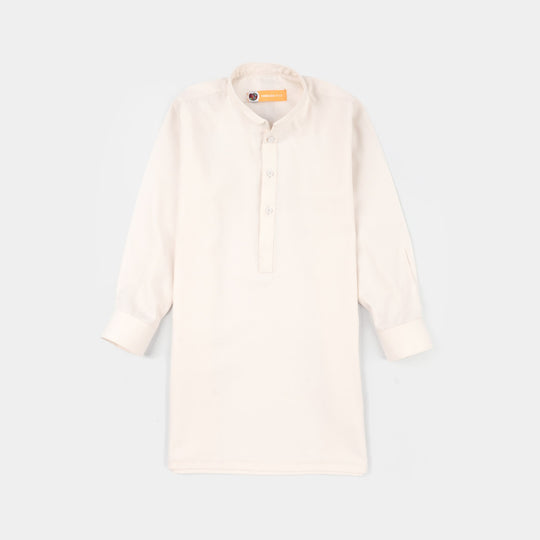 Boys Poly Viscose Kurta Pajama - Off White