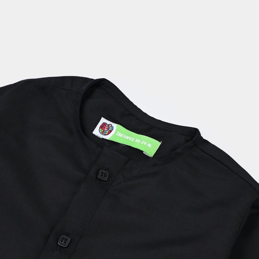 Infant Boys Poly Viscose 3 Piece Suit (Black Blended)