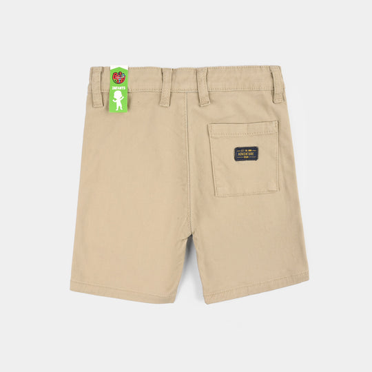 Infant Boys Cotton Twill Shorts - Beige