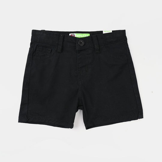 Infant Boys Cotton Twill Shorts - Black