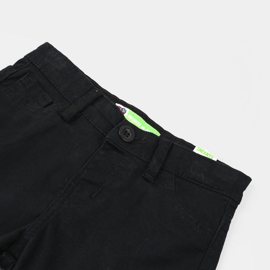 Infant Boys Cotton Twill Shorts - Black