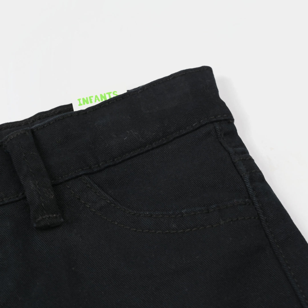 Infant Boys Cotton Twill Shorts - Black