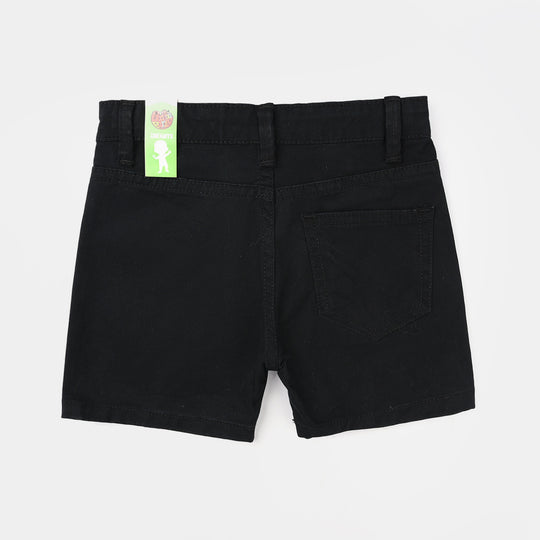 Infant Boys Cotton Twill Shorts - Black