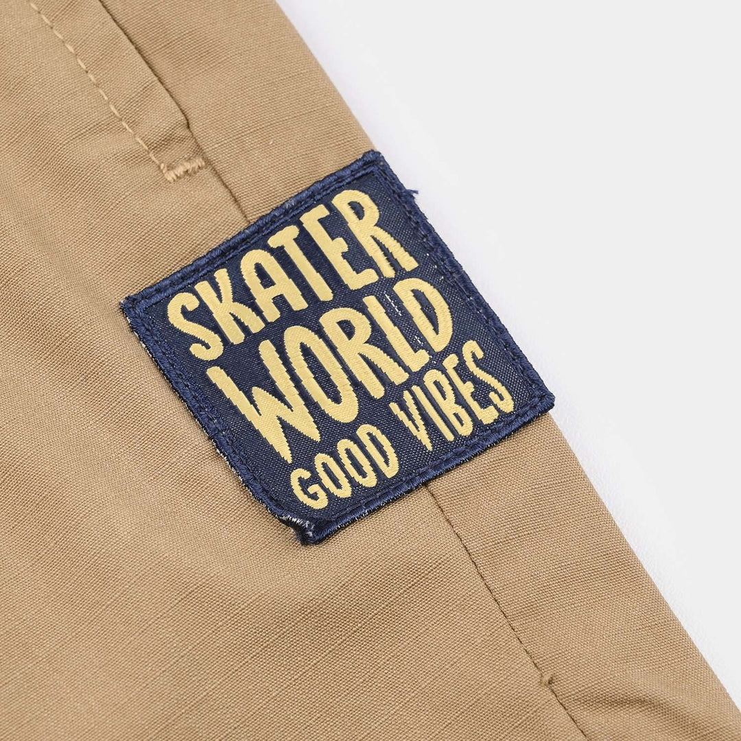 Boys Cotton Twill Shorts (SCATER WORLD) - Brown