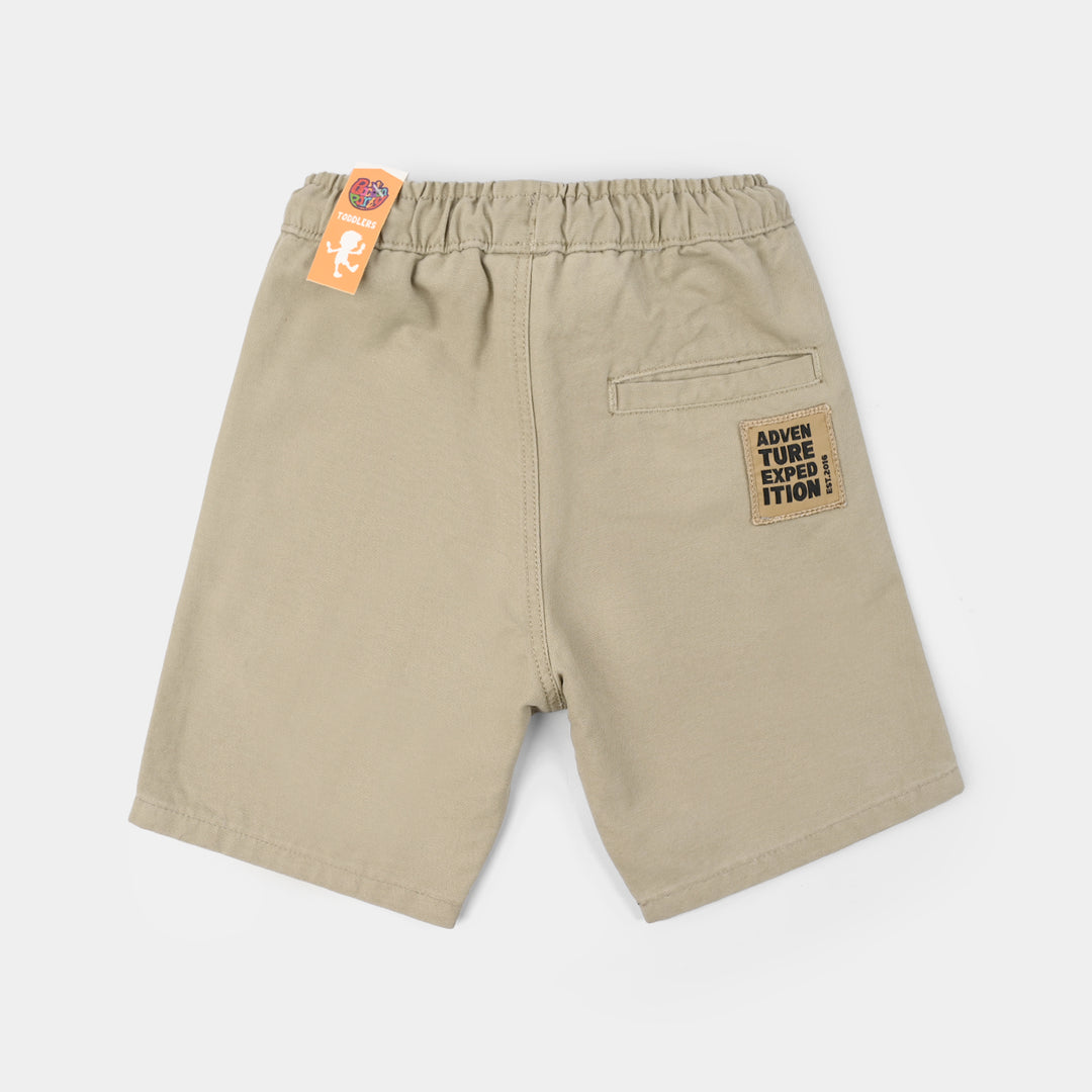 Boys Cotton Twill Shorts - Brown
