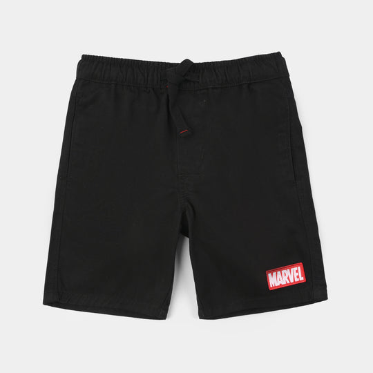 Boys Cotton Twill Shorts - Black