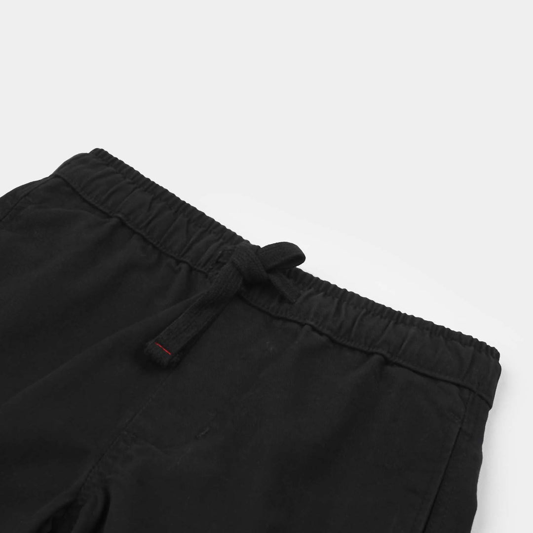 Boys Cotton Twill Shorts - Black