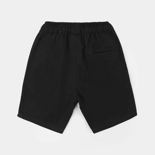 Boys Cotton Twill Shorts - Black