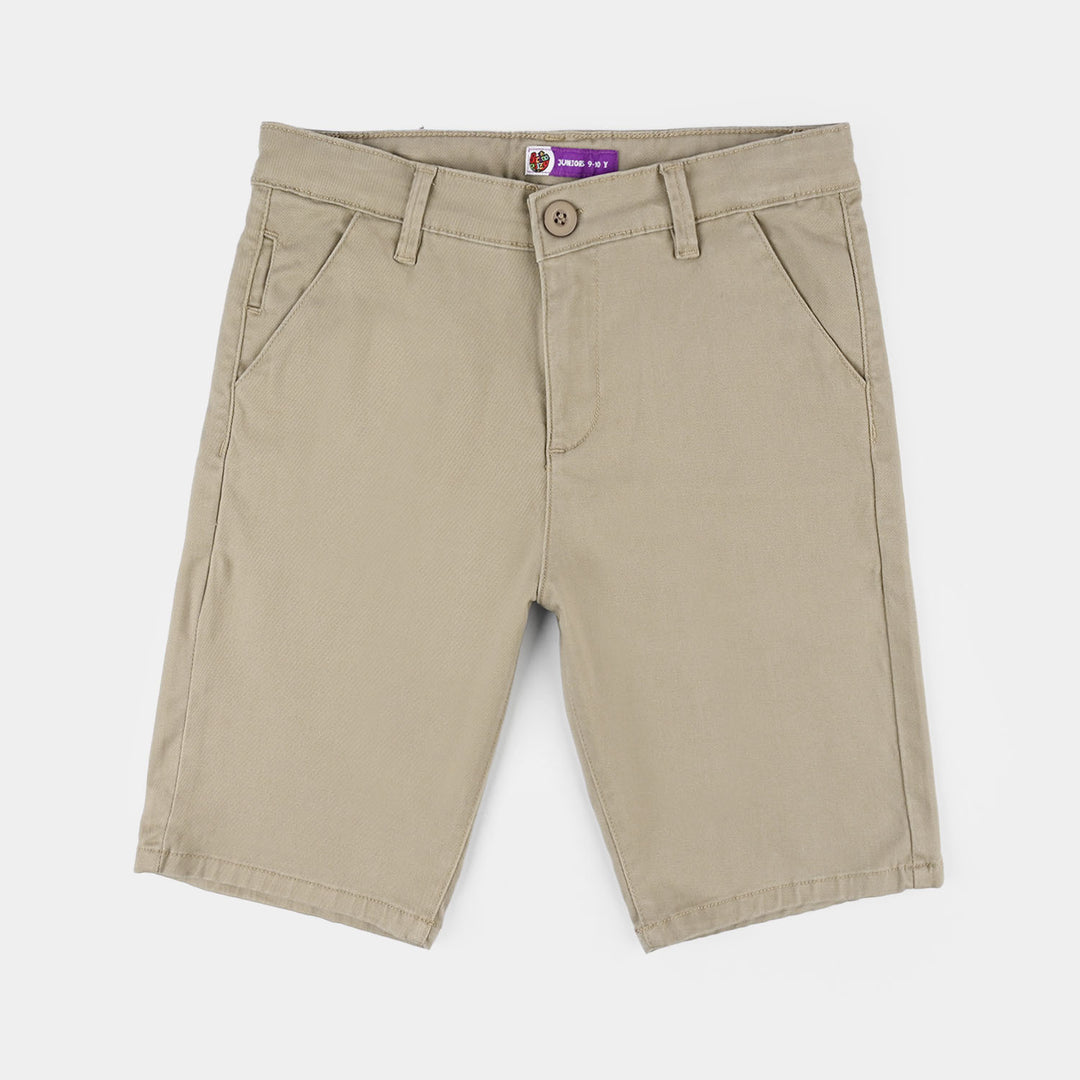 Boys Cotton Twill Shorts (Basic) - Beige