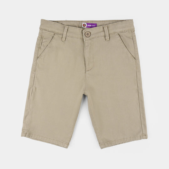 Boys Cotton Twill Shorts (Basic) - Beige