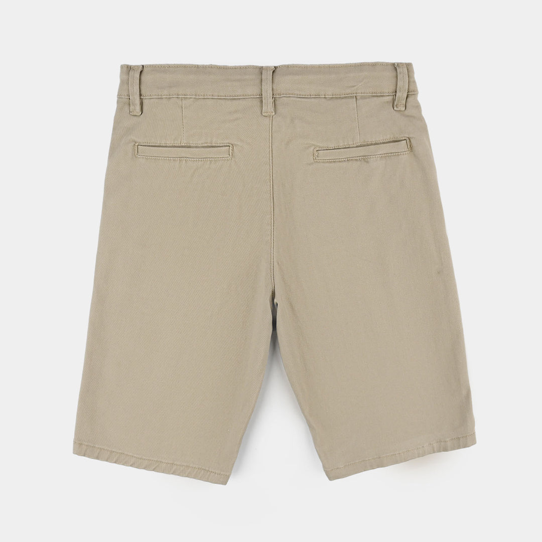Boys Cotton Twill Shorts (Basic) - Beige